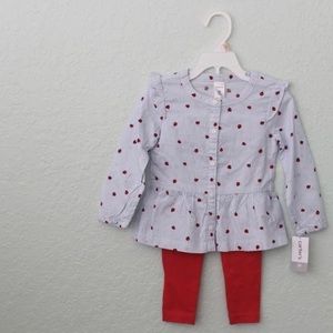 NWT Carter's 2 Pieces Blue-Red Bettle in Size 2T